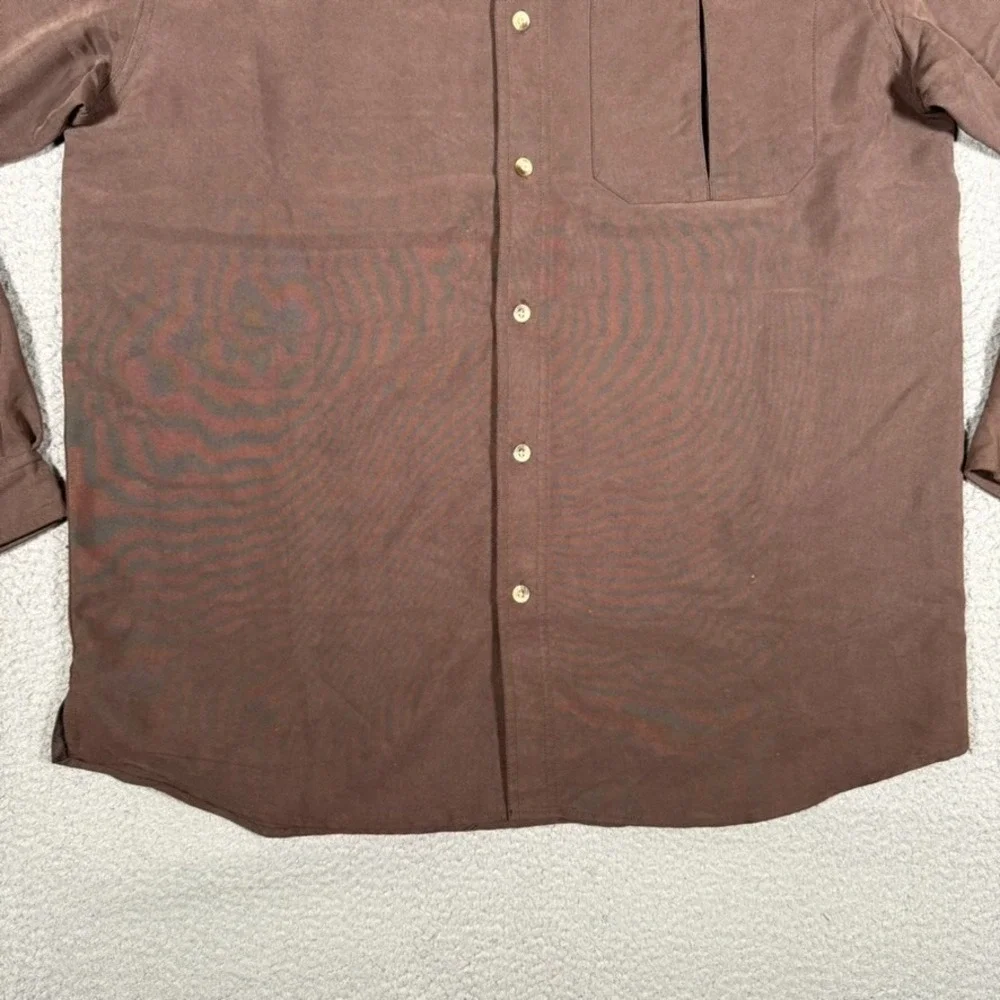 The North Face Shirt Mens XL Brown Casual Outdoor Preppy Hiking Modal Blend Logo